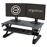 Ergotron – WorkFit-TL Standing Desk Converter, Dual Monitor Sit Stand Desk Riser for Tabletops – 37.5 Inch Width, Black