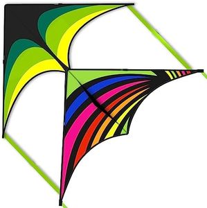 Mint's Colorful Life 2 Pack Delta Kites for Kids & Adults, Extremely Easy to Fly Kite, Best Kite for Beginner(Green & Rainbow)