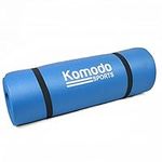 Komodo Padded Yoga Mat 15mm Thick Roll Up Foam Home Exercise Pilates Gym Mats (Blue)