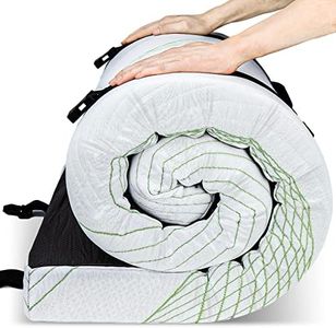 KingChii Upgrade 3" Thick 50D Support Full Memory Foam Camping Mattress, Ice Silk Knitted Fabric Cover, CertiPUR-US Portable Roll Up for Travel Sleeping Pad Cot Mattress Guest Bed with Travel Bag