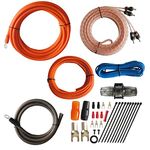 ROCKDIRECT True 4 Gauge Car Audio Cable Amp Wiring Kit - 2 Channel CCA Power Cable Amplifier Install Wiring Kit