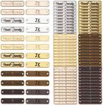 PH PandaHall 120pcs Handmade Metal Tags 6 Colors Label Tag Signs Tibetan Rectangle Label Tag Signs Handmade Labels Pendant Bead Charm for DIY Crafts Gift Jewelry Making Bag Purse Sewing, 1×0.2"