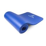 ProsourceFit Extra Thick Yoga and Pilates Mat 1" (25mm), 71-inch Long High Density Exercise Mat with Comfort Foam and Carrying Strap - Blue