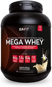 EAFIT- Mega Whey- construction musculaire pour la musculation- 43g de protéines de Whey+10g de BCAA+1,5g de créatine par shaker- Assimilation Rapide- Vanille- 750g- Creatine monohydrate