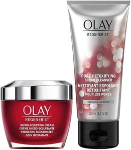 Olay Face Wash Regenerist Advanced Anti-Aging Pore Scrub Cleanser (5.0 Oz) and Micro-Sculpting Face Moisturizer Cream (1.7 Oz) Skin Care Duo Pack, Total 6.7 Ounces