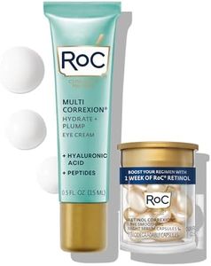 RoC Multi Correxion Hyaluronic Acid Anti Aging Under Eye Cream for Puffiness & Dark Circles (.5 OZ) + RoC Retinol Capsules (7 CT), Skin Care Routine, Fragrance & Paraben Free for Women and Men