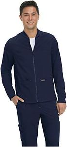 KOI Basics Comfortable & Easy Care Unisex Hayden Scrub Jacket, Navy, Large