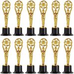 Juvale 12-Pack Mini Trophies, Fake Plastic Film Movie Theater Statues for Kids, Award Ceremonies, Movie-Themed Parties, Teachers, Community Events, Office (Gold and Black, 6 in)