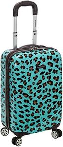 Rockland Safari Hardside Spinner Wheel Luggage, Blue Leopard, Carry-On 20-Inch