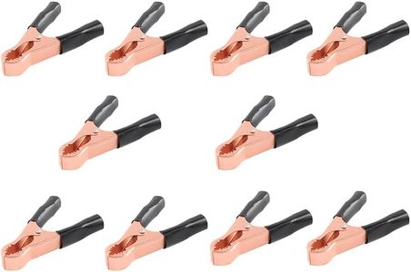 JESSINIE 10PCS 50A Plated Copper Alligator Clips Electrical, 22mm Black Metal Insulated Crocodile Gator Clips Battery Test Clamps for Car