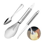 Grapefruit Knife, Large Size (11 * 2.3 * 0.8 in), Grapefruit Knife Curved Set of 3, with Grapefruit Spoons and Orange Peeler, for Grapefruit and Oranges Stainless Steel Kitchen Gadget