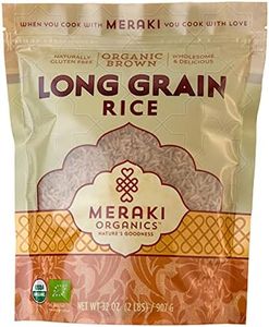 Meraki Organic Brown Long Grain Rice 2 LB Bag - Low GI & High in Fiber, Separated Fluffy Grain & Nutty Texture - Authentic Rice from Punjab Gluten-Free, Non-GMO, 100% USDA Certified Organic, Vegan, Halal Kosher Low Sodium & Delicious No Artificial Flavors