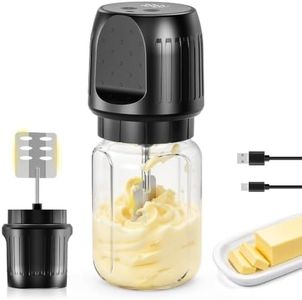 Electric Butter Churner, Butter Maker Works With Wide Mouth Mason Jars | Built-in brushless motor, 7–15 mins quick churn, One-touch operation , friendly for home chefs and kitchen DIY enthusiasts