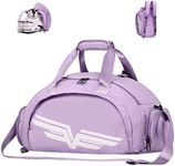 FIORETTO 30L Sports Gym Duffle Bag with Wet Pocket & Shoe Compartment, Weekender Hospital Overnight Bag for Women, Sports Holdall Backpack