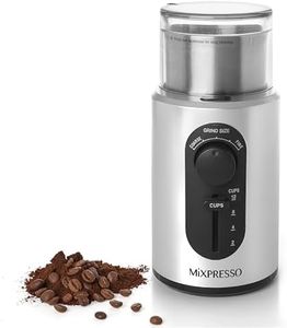 Mixpresso Electric Coffee Grinder 12 Cup Capacity, 304 Stainless Steel Blade, Espresso Bean Grinder, Removable Chamber, Coffee Grinder Electric with 5 Presets For Spices & More