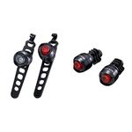 CatEye Orb Front & Rear Polished Black Light Set & CALSOBEB Orb BarEnd Light,Black