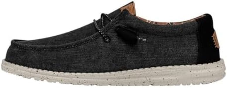 HEYDUDE Men's Wally Washed Canvas Slip On Shoe, Walnut Size 14 | Light Easy On Loafer