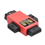 iKKEGOL Pocket OBD2 OBDII Full 16 Pin 1 Male to 3 Female OBD Cable Splitter Converter Adapter with 2 USB Port Supply Charging for Diagnostic Extender (Red)