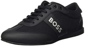 BOSS Mens Rusham Low Trainers Lace Up Cushioning Shoes Black 8 (42)