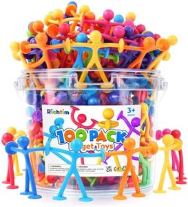 Richitim Fidget Toys Bulk for Kids: 100 Pack Stretchy Suction Cup People Toys for Kids Autism - Fidget Set Party Favors Carnival Prizes Classroom Rewards - Gifts for Goodie Bag Stuffers