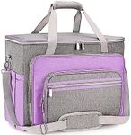 FINESUN Sewing Machine Case with Shoulder Strap,Tote Bag for Sewing Machine Carrying Case with Removable Padding Pad for Brother,Singer,Most Machines Travel Tote Organizer for Accessories Purple
