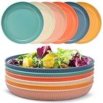 Worephu Lightweight & Unbreakable Dinner Plates Set of 6, Reusable Plastic Plates, 6 Colors Pizza/Pasta/Snack/Salad Dinner Sets for Home, Office, Picnic, Park