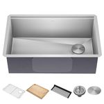 Kraus Kore Workstation 30-inch Undermount 16 Gauge Single Bowl Stainless Steel Kitchen Sink with Accessories (Pack of 5)