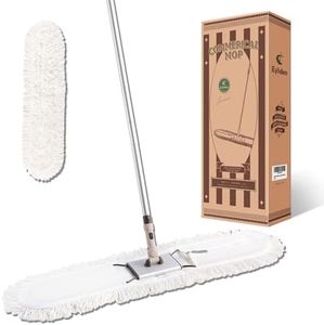 Eyliden 36" Commercial Mop, Professional Industrial Floor Mop with 60" Telescopic Handle, Large Washable & Reusable Dust Mop for Office Warehouse Garage Hotel Restaurant Cleaning (Brown, 36")
