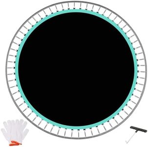 Trampoline Replacement Mat, Fit 12 Ft Round Trampoline with 72 V-Hooks Using 5.3-5.7" Springs, UV-Resistant, with Install Tool (Spring not Included) (12FT-72V-Rings-5.3-5.7"Spring-126.8"Diam)