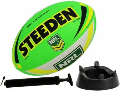 STEEDEN NRL Supporter Starter Pack - Football, Kicking Tee & Ball Pump with Need