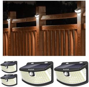 Aootek Solar Lights,Motion Sensor Light Outdoor 120 LEDs with Lights Reflector,270° Wide Angle,3 Modes and IP65 Waterproof，Easy-to-Install Step Lights for Front Door,Yard,Garage,Deck (4 Pack)