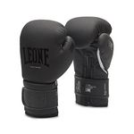 LEONE 1947, Black Edition Boxing Gloves, Unisex Adult, Black, 16 oz, GN059