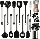 Smirly Silicone Cooking Utensils Set with Holder - Kitchen Tools for Nonstick Cookware