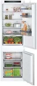 Bosch KIN86VSE0 Serie 4 Einbau-Kühl-Gefrier-Kombination, 177,2x54,1cm Nische, 184L Kühlen & 76L Gefrieren, Schleppscharnier, Made in Germany, VitaFresh XXL längere Frische, NoFrost nie wieder abtauen