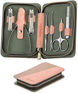 Manicure Set, Nail Clipper Set,7 in 1 Professional Manicure Pedicure Set, Stainless Steel Professional Grooming Kit with Leather case Portable Travel Nail Clipper Set for Men and Women