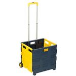 Honey-Can-Do CRT-03622 Folding Utility Cart, Collapsible Design, Blue/Yellow