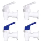 4 Pcs 3/8Plastic Faucet,Replacement Cooler Faucet Water Bottle Jug Reusable Spigot Spout, BPA Free Dispenser Tap Set, Water Crock Valve Gravity Water Spigot (3/8"Internal Thread)