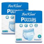 AROKLEEN Premium Adult Pull-Up Diaper Pants Medium Size, 20 Count | Waist Size 61-115 CM | 24"-45" Inches | Unisex | High Absorbency | Leak-Proof Protection Pack of 2