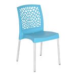 Nilkamal Mid Back Chair NS19SS | Chair for Living Room, Bed Room, Kitchen, Office Room, Outdoor| 100% PolyPropylene Stackable Chair | (Celeste Blue)