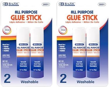 BAZIC Products Premium Glue Stick 21g/0.7 Oz, Multi-Purpose Acid Free, Glue Sticks, for Photos Paper Kids Art Craft at School Home Office (2/Pack), 2-Pack