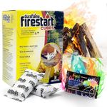 Fire Starter Cubes for Indoor and Outdoor Use - Quick Ignition Fire Logs for BBQ, Fireplace, Fire Pit and Campfires (18 Pack) - with Bonus Fire Color Changing Packet