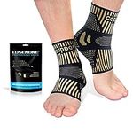 Lusenone Copper Ankle Brace Support for Men & Women (Pair), Best Ankle Compression Sleeve Socks for Plantar Fasciitis, Sprained Ankle, Achilles Tendon, Pain Relief, Recovery, Sports