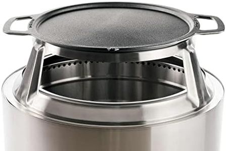 Solo Stove Yukon Griddle + Hub, Cast Iron Cookware with Stainless steel Hub for 8” Elevation, Addition to Yukon fire pit, Weight: 21 lbs, Cooking surface diameter: 17.75"