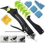 Caulking Tool 5 in 1 Silicone Caulking Grout Removal Tool Sealant Finishing Tool with Grout Scraper, 6 Exchange Silicone Pads, Adhesive Residue Scraper Seam Repair Tool Kit for Kitchen Bathroom