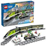 LEGO 60337 City Express Passenger Train Set, Remote Controlled Toy, Christmas Treat, Gifts for Kids, Boys & Girls with Working Headlights, 2 Coaches and 24 Track Pieces, Plus 6 Minifigures