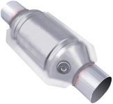 Osakesukar 3" Universal Catalytic Converter 3 Inch Inlet/Outlet High Flow Catalytic Converter with Heat Shield and O2 Port (3")