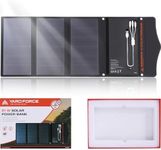Yard Force 21W/12V Li-ion, Portable Solar Power Bank with foldable panel and 2 USB outputs for hiking, backpacking, and outdoor activities - LX PB21