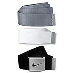 Nike Men's 3 Pack Web, White/Gray/Black, One Size