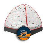 Supreme On Double Bed Mosquito Net, King-Size (6.5 Feet X 6.5 Feet) Premium Machardani with 30 Pair of Stars, Strong and Durable, 30 GSM, Tent Type, Foldable, Corrosion Resistant(King Bed, Red)