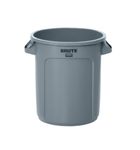 Rubbermaid Commercial Products Brute Heavy-Duty Round Trash/Garbage Can, 10-Gallon, Gray, Outdoor Waste Container for Landscapers/Construction/Restaurants/Office/Warehouse/Commercial Environments